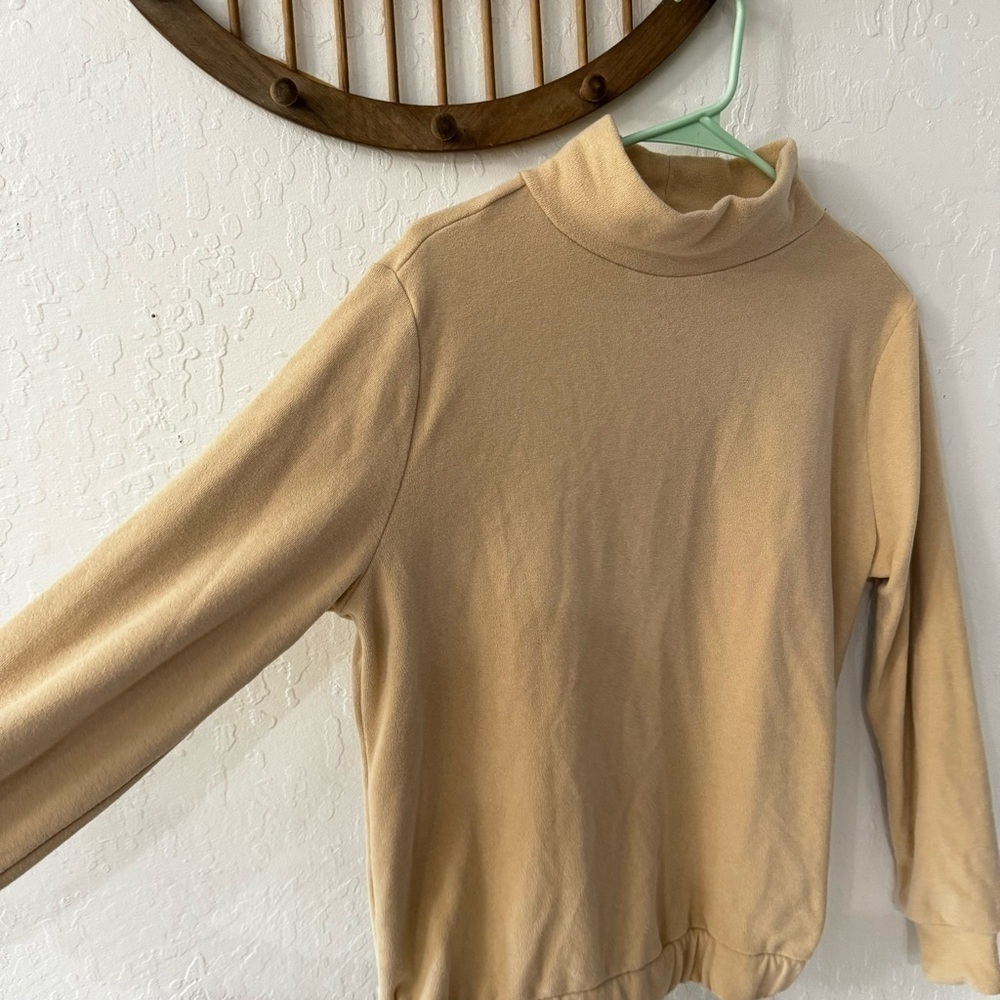 Dudley Stephens Tan Baldwin Mock Neck Terry Cloth Style Sweater XS - Picture 4 of 12